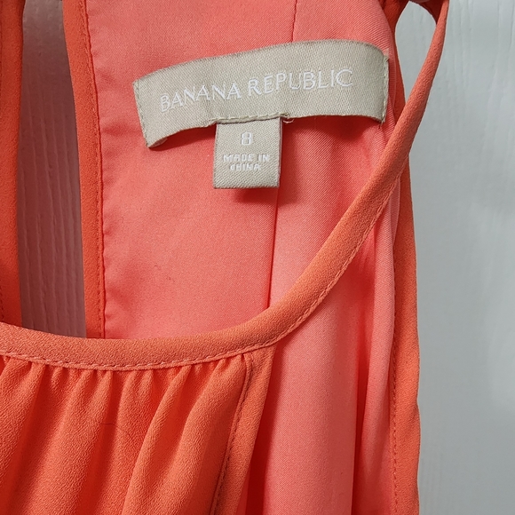Banana Republic salmon halter dress with pockets size 8 - Picture 2 of 5